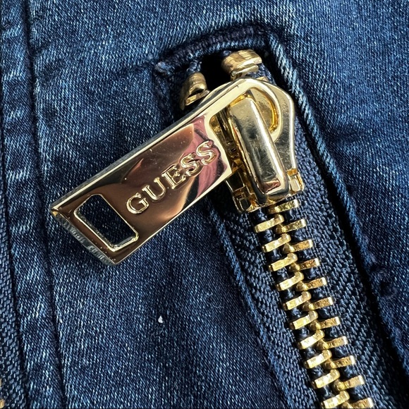 LIKE NEW! Guess Blue Denim Jacket with Gold Hardware - Picture 9 of 9